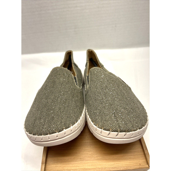 Glolily Elle Canvas Light Olive Sparkle Slip On Sneaker Women Size 9 M New - Picture 5 of 8